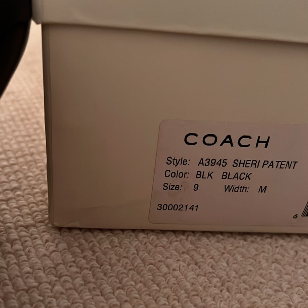 *NEVER WORN* Coach Sheri Patent Leather Black Heels - Picture 5 of 5